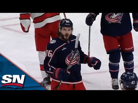 Blue Jackets' Kirill Marchenko Scores First Career Hat Trick To Tie Game vs. Hurricanes