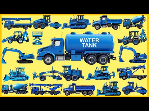 Blue Construction Trucks in Action! 🚛💦 Let’s Work and Play Together! + More Nursery Rhymes