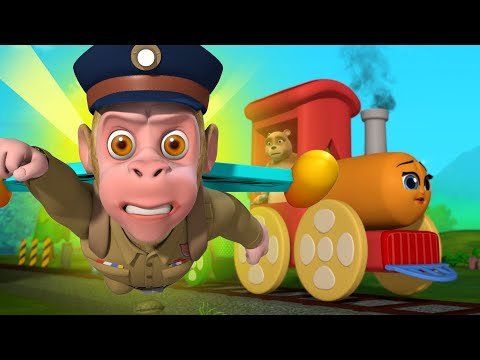 Police Bandar Aur Train Song | Hindi Rhymes for Children | Infobells