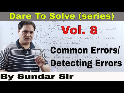 Common Errors/Detecting Errors (Practice sets 1 to 10) Vol. 8 Video