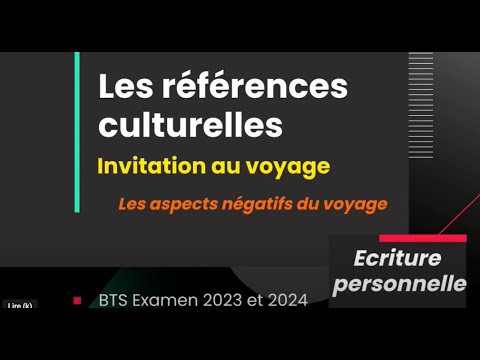 BTS Invitation au voyage (vidéo1) Les références culturelles: aspects négatifs du voyage.