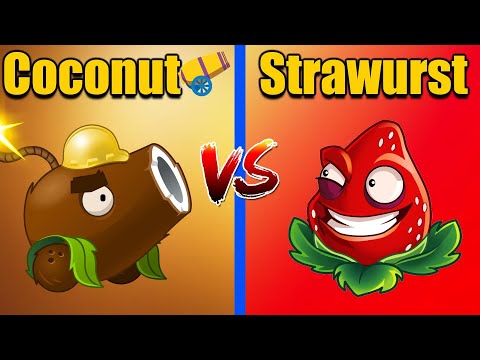 Plants Vs Zombies 2 COCONUT CANNON Vs STRAWBURST - Free vs Premium!
