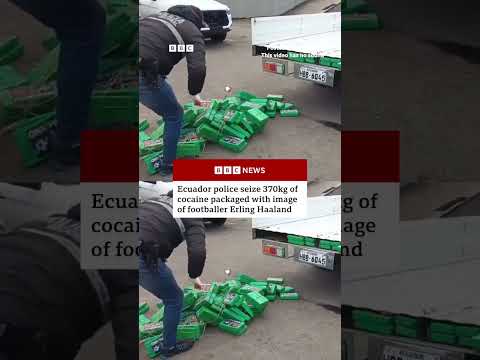 Ecuador police seize 370kg of cocaine packaged with image of footballer Erling Haaland. #BBCNews