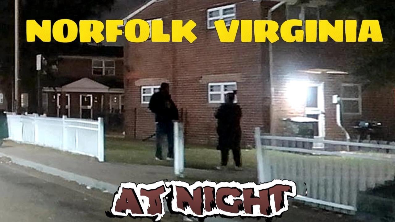 EXPLORING NORFOLK VIRGINIA REAL STREETS AT NIGHT