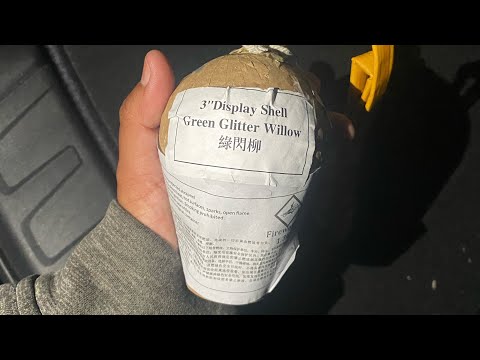 3” DISPLAY SHELL -GREEN GLITTER WILLOW