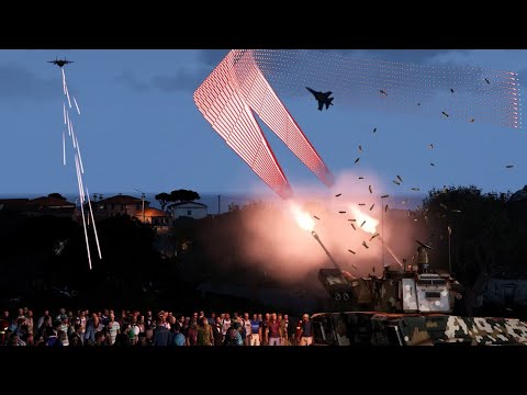 Anti-Air Tank vs MiG-29 - Mi-28 - Fighter Jet And Attack Helicopers in Action -AA-  Simulation