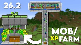 Minecraft: EASY MOB XP FARM TUTORIAL! 26.2 (Without Mob Spawner)