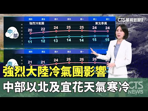 強烈大陸冷氣團影響　中部以北及宜花天氣寒冷