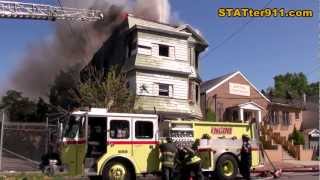 preview picture of video 'STATter911.com: Two-alarm house fire in Newark, New Jersey.'