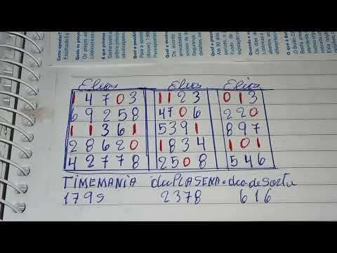 tabela timemania 1795 dupla Sena 2378 dia de sorte 616