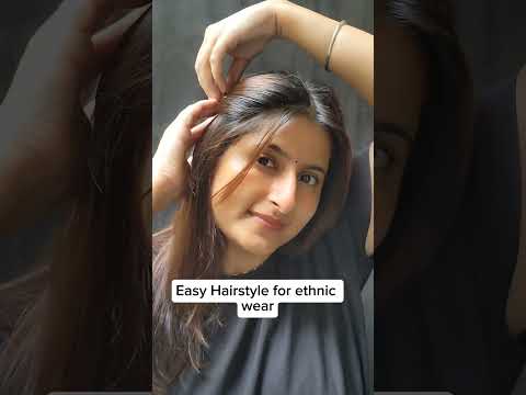 Easy Hairstyle for ethnic wear #ashortaday#fyp #hairstyles #hairstyle#trending #viral #youtubeshort