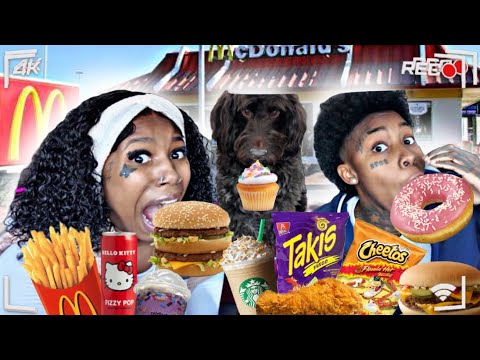 PUPPY DECIDES WHAT WE EAT FOR 24 HOURS 😱