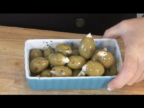 Garlic-Stuffed Olives Recipe : Italian Appetizers