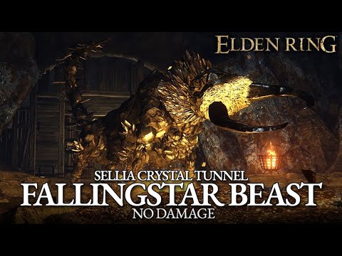 Fallingstar Beast Boss Fight (No Damage) - Sellia Crystal Tunnel [Elden Ring]