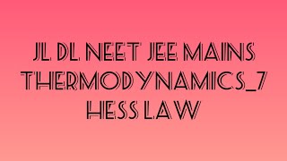 Thermodynamics#7 Hess's Law