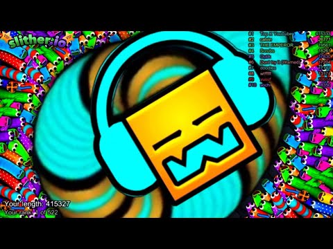 Slither.io A.I. Geometry Dash Skin Vs Monster Snake - New Epic Skin Release | Slitherio Vip Gameplay