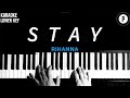 Rihanna - Stay Karaoke LOWER KEY Slowed Acoustic Piano Instrumental Cover [MALE KEY]