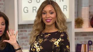 Susan Graver Brushed Printed Liquid Knit Bateau Neck Top on QVC