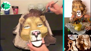 How to make a paper mache lion mask