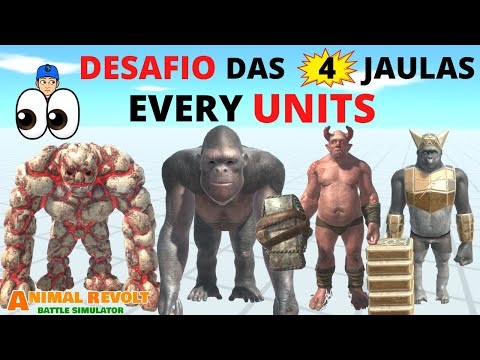 Goro, Golem, Ghor, Ogro, Desafio das 4 Jaulas   Animal Revolt Battle Simulator