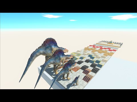 Different Size Carnivorous Dinosaurs Bumpy Race -Animal Revolt Battle Simulator