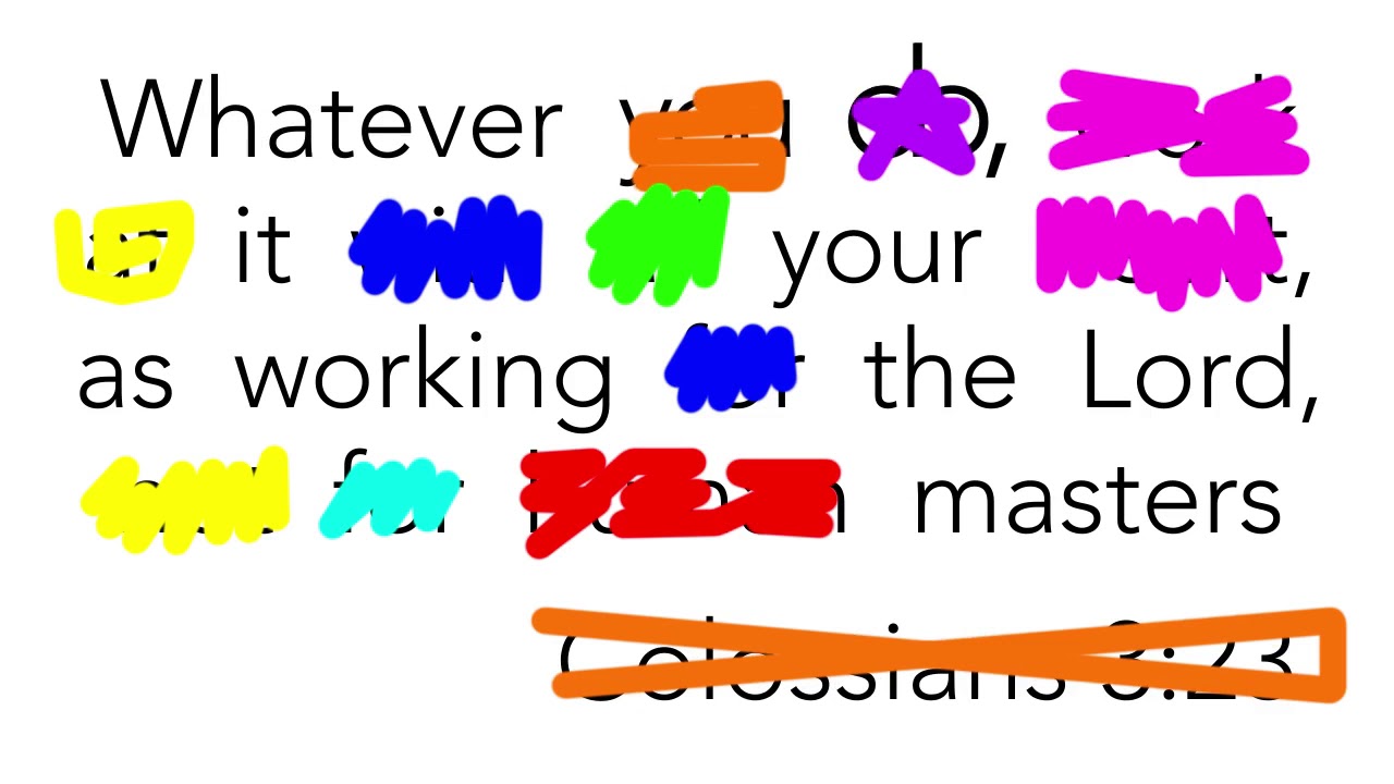Colossians 3:23 NIV - Scribble Verse
