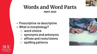 MGMT 2020 W2D2 Words and Word Parts