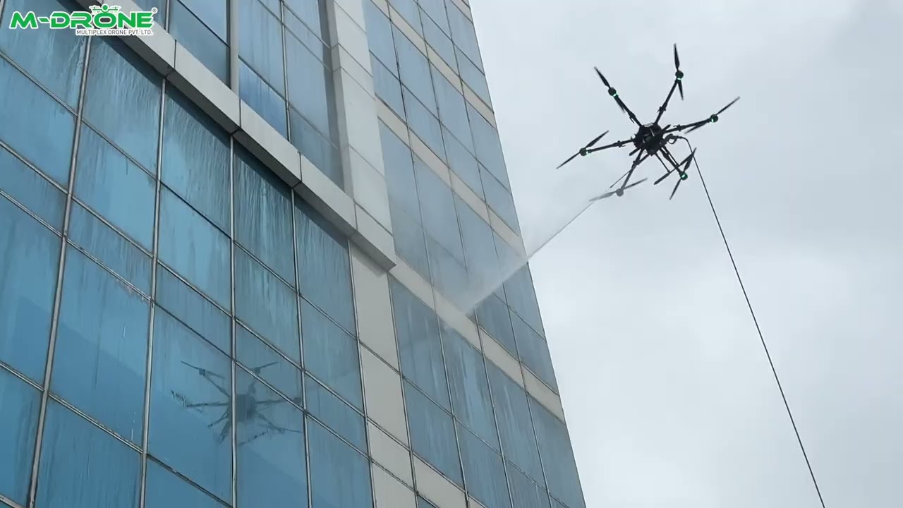 Drone-powered glass cleaning – no scaffolding, no risk | SKY SWEEPER Drone