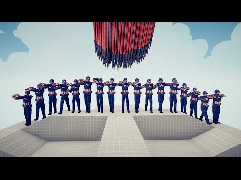 Giant Size CAPTAIN AMERICA Army vs Every God | Tabs Simulator