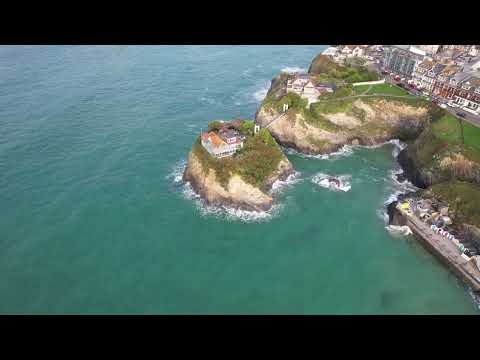 Newquay Cornwall.  Towan beach - The House on the island.