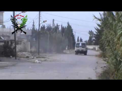 استهداف كتيبة الفاروق برشاش 23 مواقع قوات النظام في رحبة الشيلكا في بلدة دير سلمان في ريف دمشق