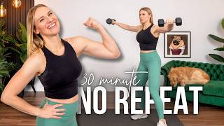 30 min NO REPEAT Upper Body & Abs