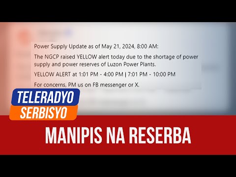 Luzon, Visayas power grids on yellow alert anew Headline Ngayon (21 May 2024)