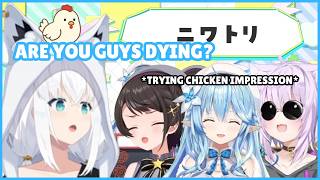 Fubuki Showing Her Pikachu and Chicken Impressions and Ask Subaru, Lamy & Okayu to do it