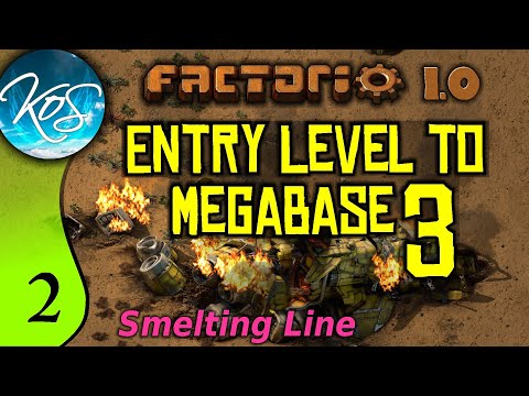 Factorio 1.0 Entry Level to Megabase 3, Ep 2: SMELTING SETUP - Guide, Tutorial