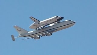 preview picture of video 'Space Shuttle Endeavour Flyover- Edwards CA'
