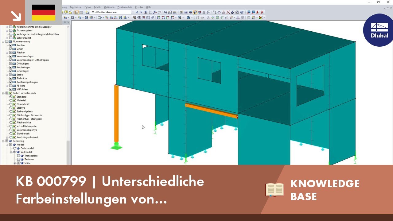 KB 000799 | Unterschiedliche Farbeinstellungen von Flächenaufbauten