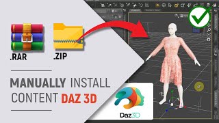 ✅ DAZ Studio | How to Manually Install Contents | ZIP or RAR Files | 2024