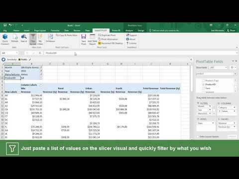Filter your PivotTables by a list of values