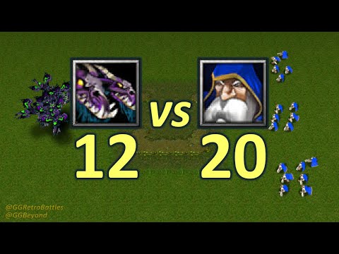 12 Chimaeras vs 20 Riflemen - Same Food - WarCraft III Retro Battles