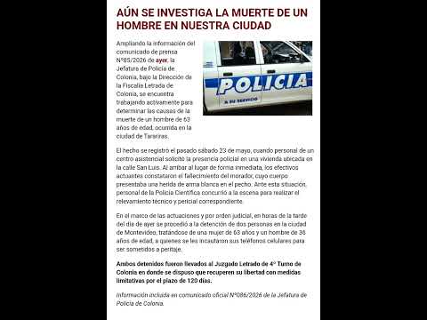 AÚN SE INVESTIGA LA MUERTE DE UN HOMBRE EN NUESTRA CIUDAD