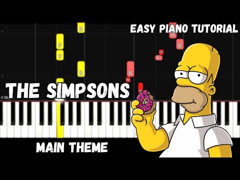The Simpsons Main Theme (Easy Piano Tutorial)