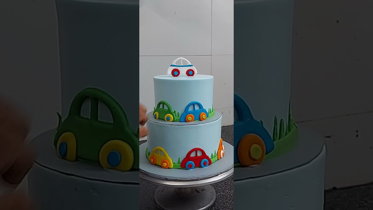 Fondant Cars Theme Cake Toppers Set Car Theme # Cake 🎂