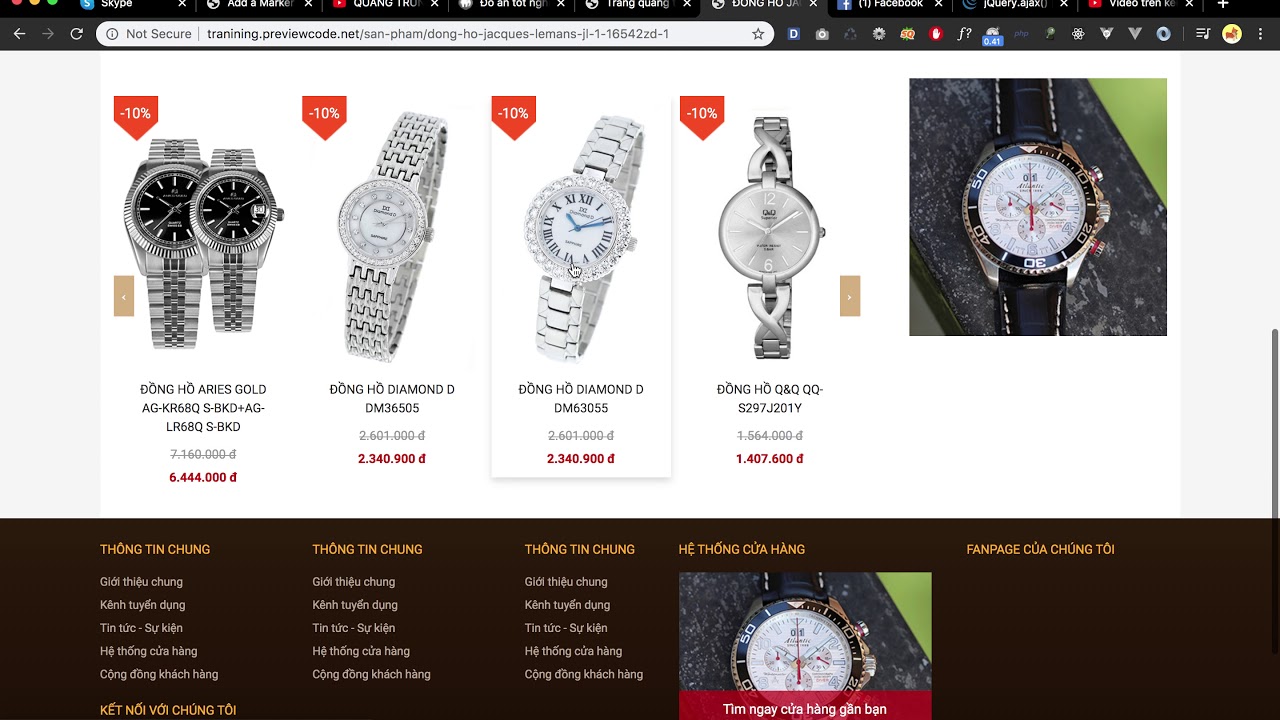 [Seri] - Website đồng hồ - Review update giỏ hàng ajax