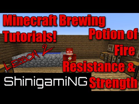 Minecraft Brewing Tutorial Part 2 Fire Resistance And Strength Potions