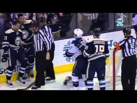 David Perron bulldawging Nick Foligno April 12 2013