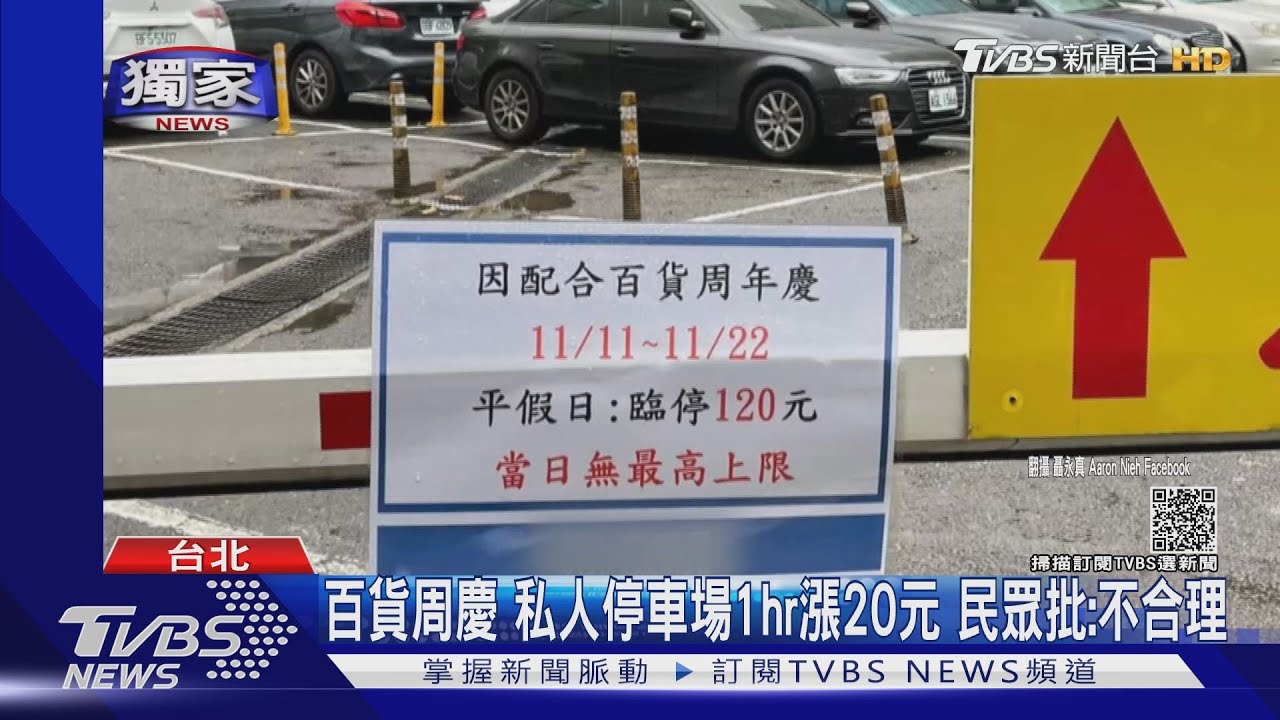百貨周慶!私人停車場1hr漲20元 民眾批:不合理