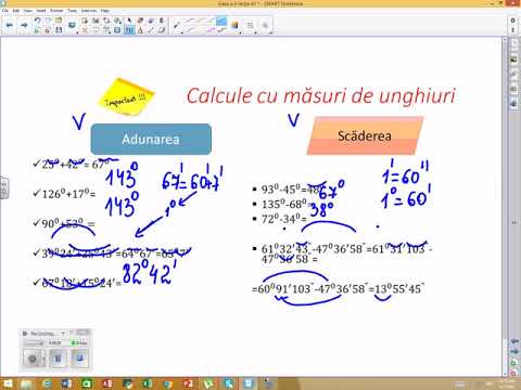 Matematica clasa VI: Figuri și corpuri geometrice. Lectia 4: Măsura în grade a unghiurilor.