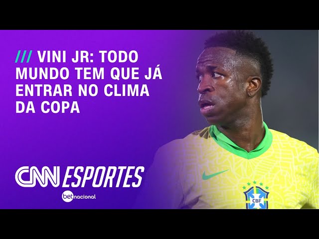 Todo mundo tem que já entrar no clima da Copa, diz Vini Jr. | CNN NOVO DIA