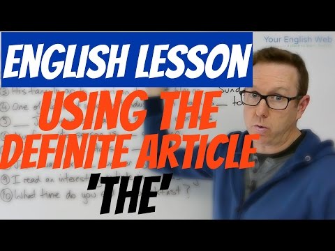 English lesson - How to use the definite article (the) - gramática inglesa